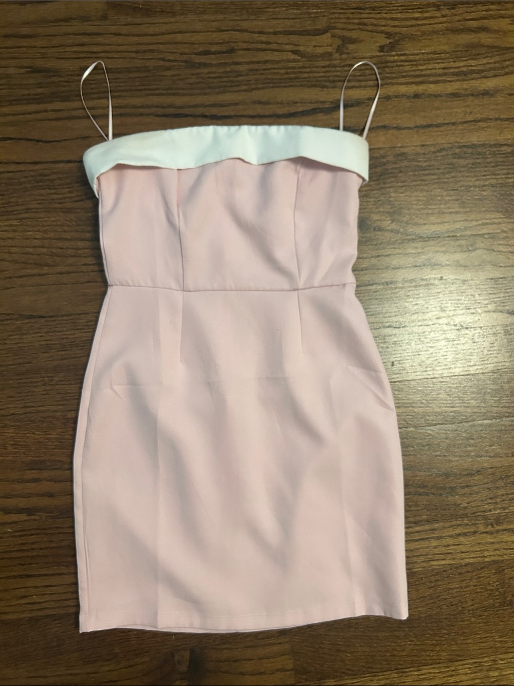 Edikted Light Pink Mini Dress with White Trim XS